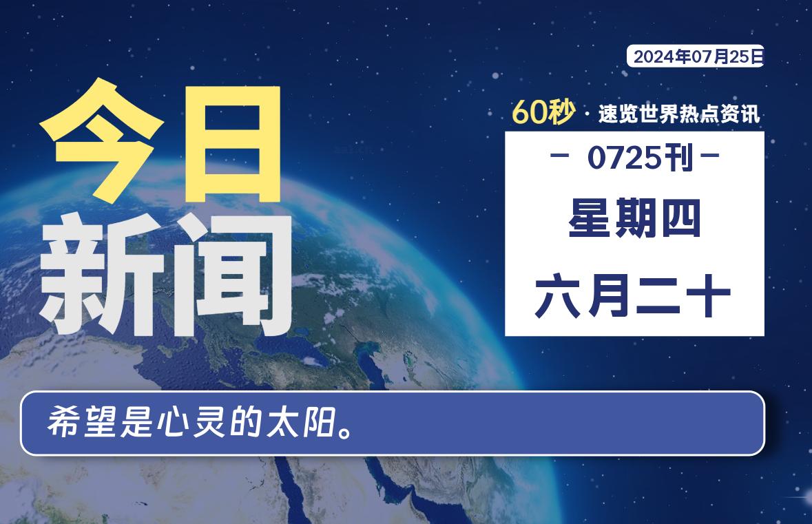 07月25日,星期四, 软件百科带你每天60秒读懂全世界!