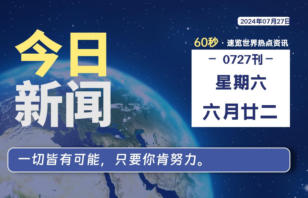 07月27日,星期六, 软件百科带你每天60秒读懂全世界!