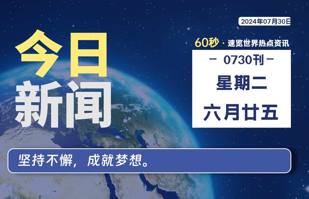 07月30日,星期二, 软件百科带你每天60秒读懂全世界!
