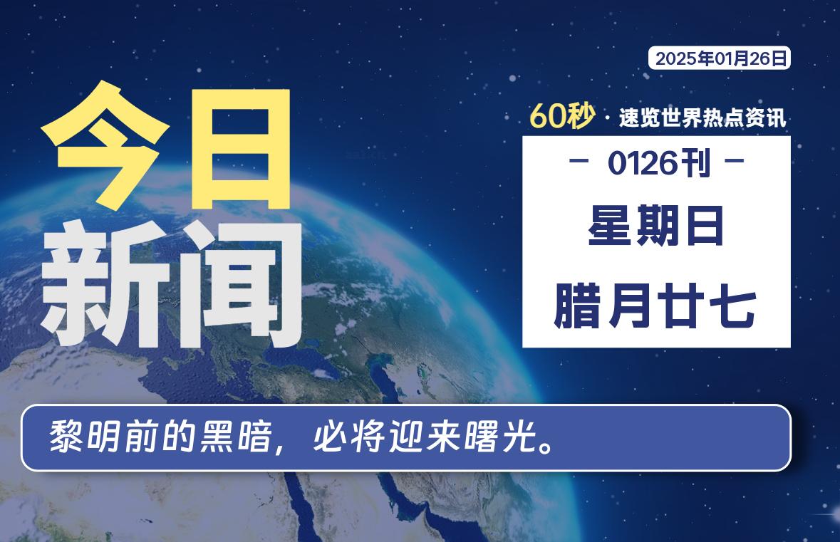 01月26日,星期日, 软件百科带你每天60秒读懂全世界!