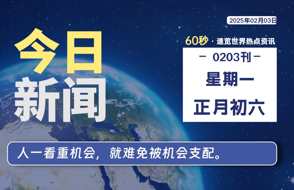 02月03日,星期一, 软件百科带你每天60秒读懂全世界!