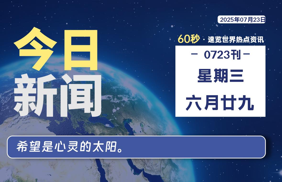 07月23日,星期三, 软件百科带你每天60秒读懂全世界!