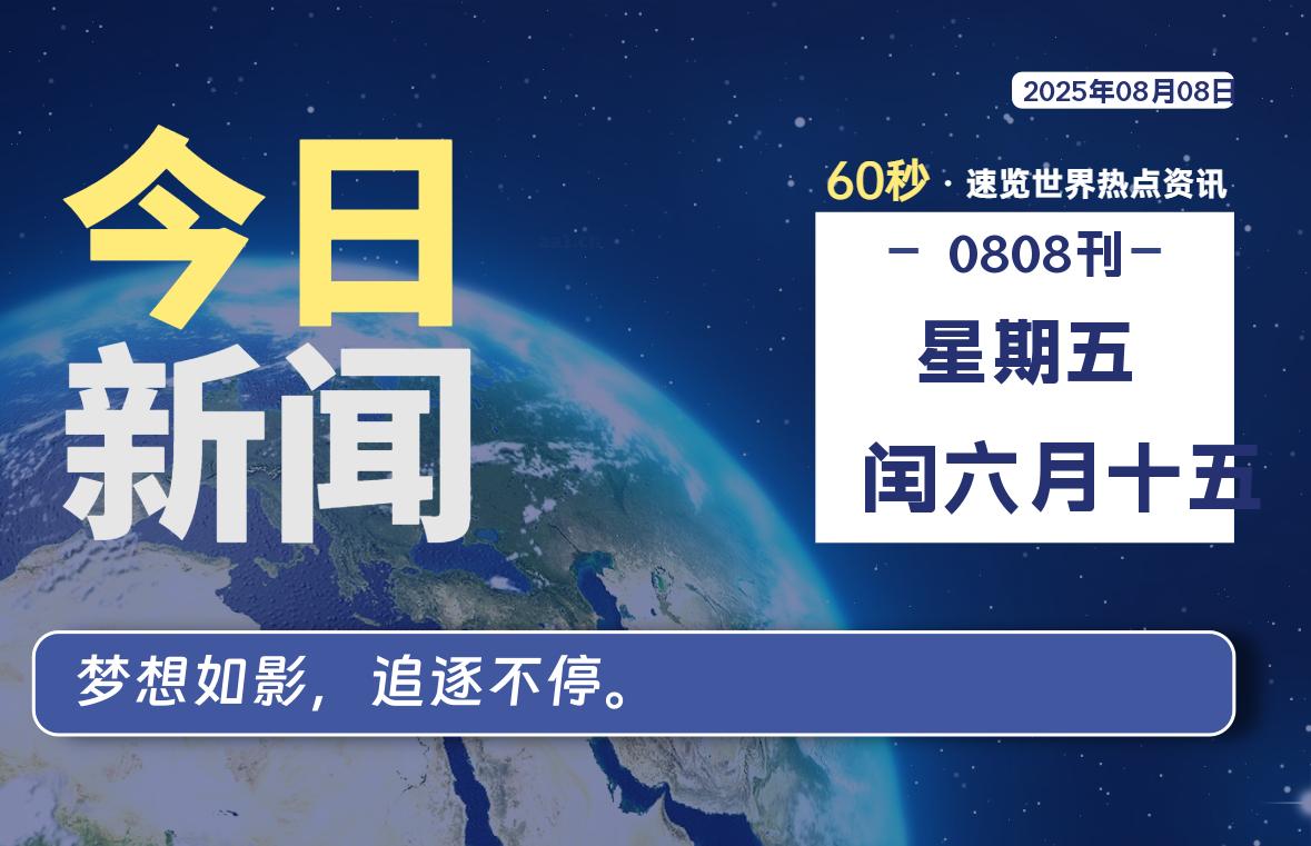 08月08日,星期五, 软件百科带你每天60秒读懂全世界!
