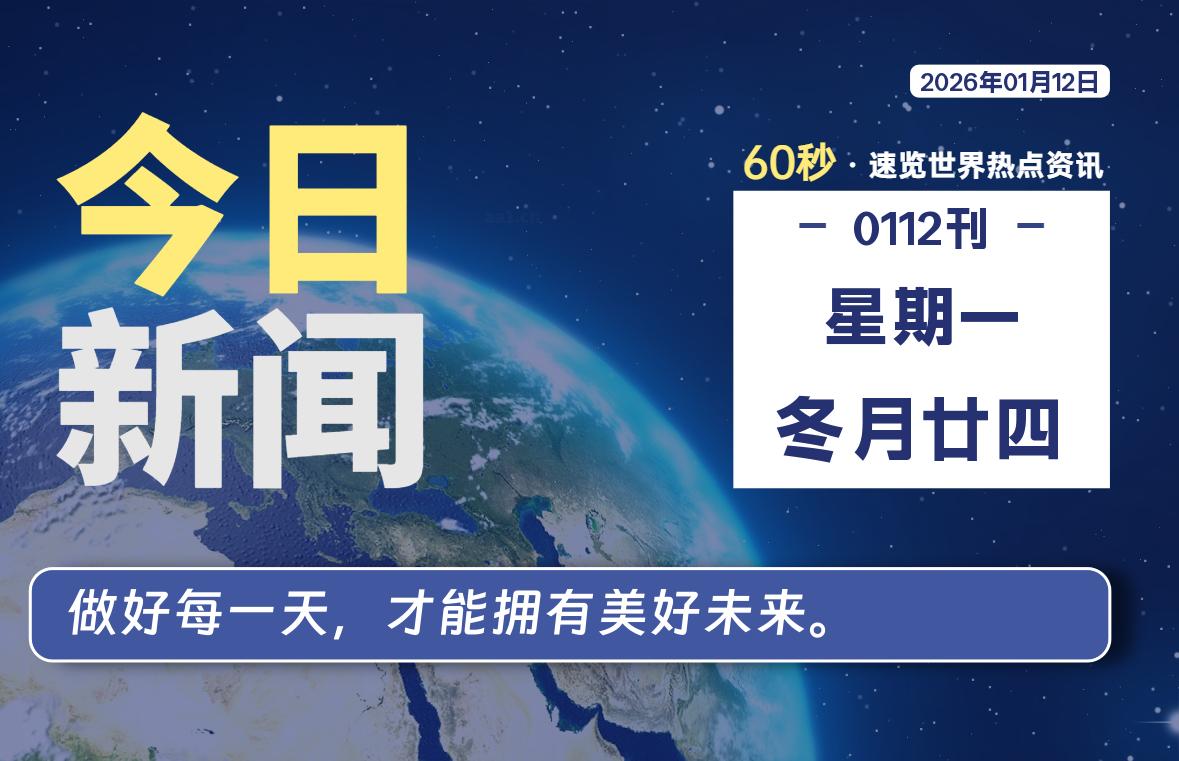 01月12日，星期一, 软件百科带你每天60秒读懂全世界！